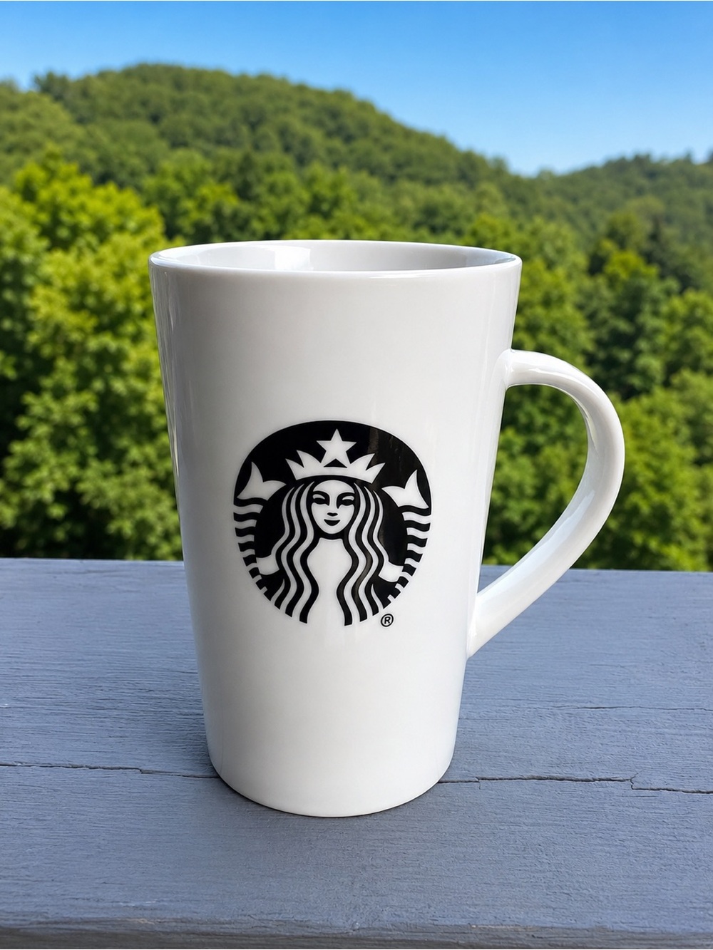 NWOT Starbucks Classic White 12 oz Ceramic Latte Coffee Mug | Black Siren Logo